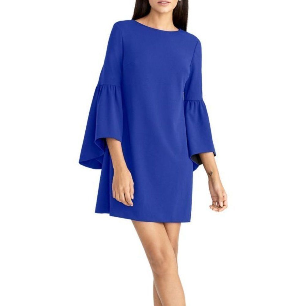 NWT Royal Blue A Line Bell Sleeve Short Dress with Long Sleeves Size Large